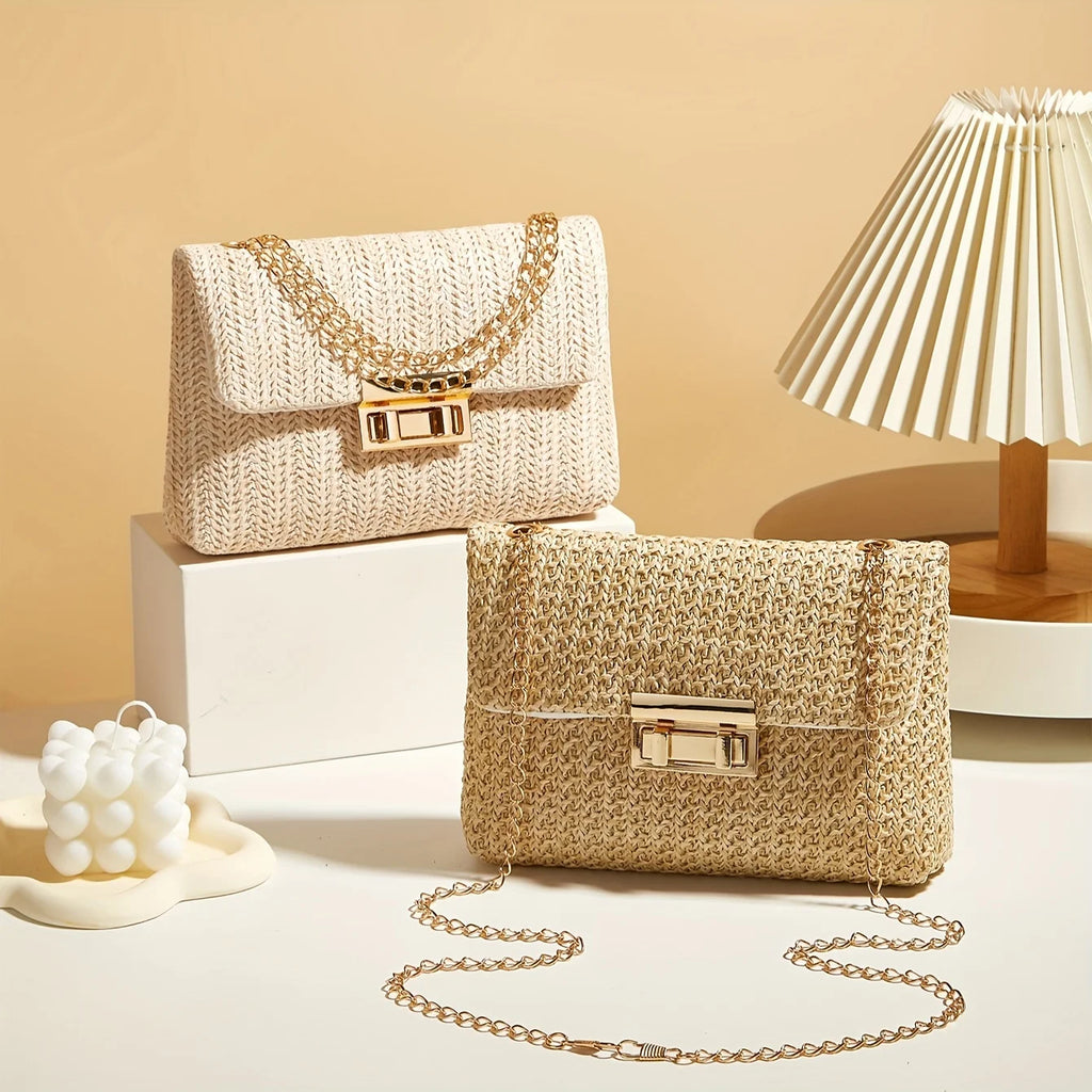 SOLÉVIA™ Handwoven Straw Shoulder Crossbody Bag