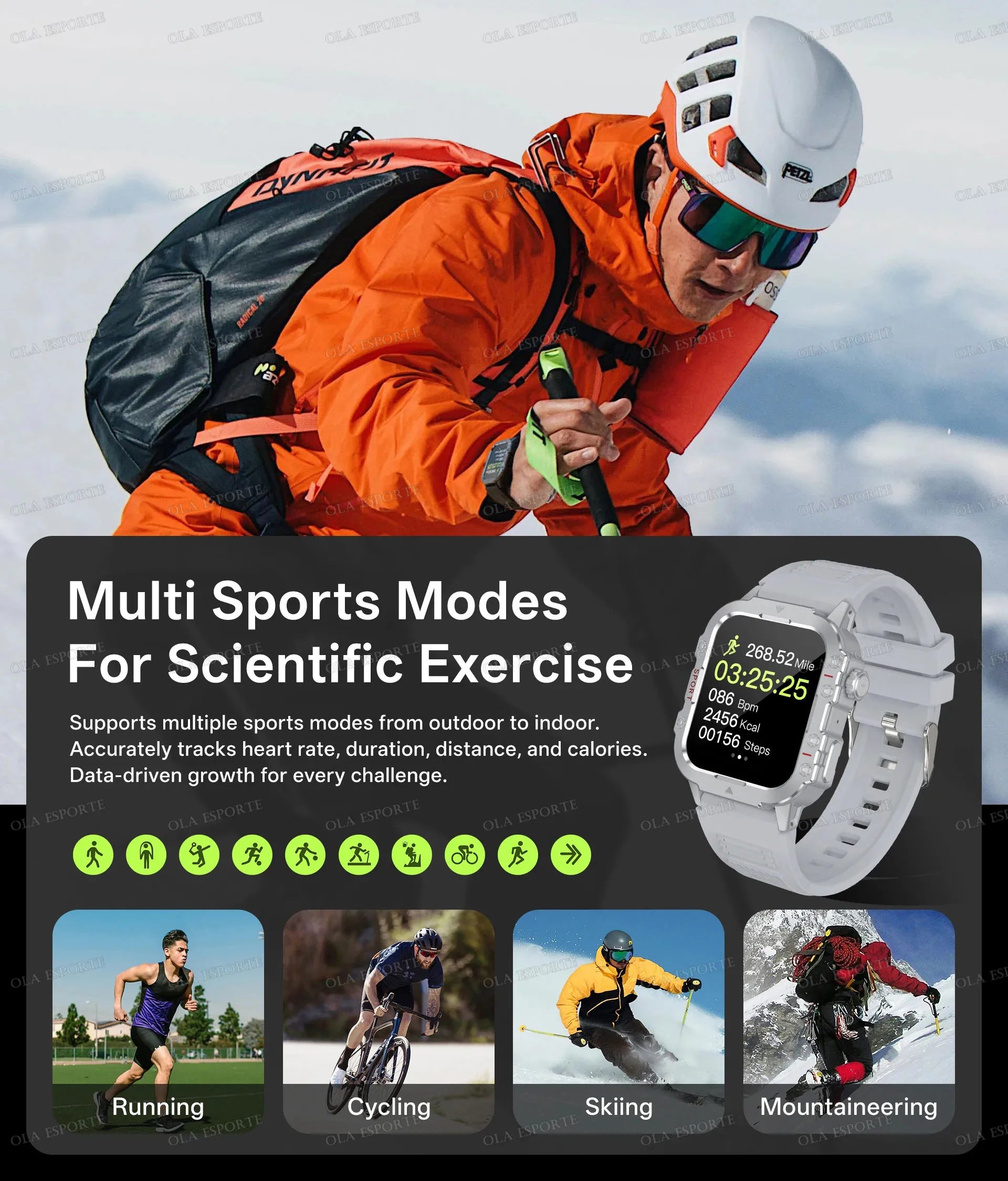 2026 Military-Grade Smartwatch – GPS, Flashlight, 3ATM Waterproof, Bluetooth Call, 100+ Sports Modes