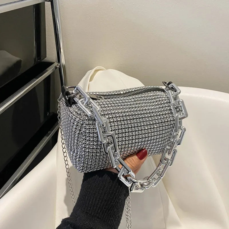 LUXEORA™ CrystalGlow Rhinestone Bucket Bag