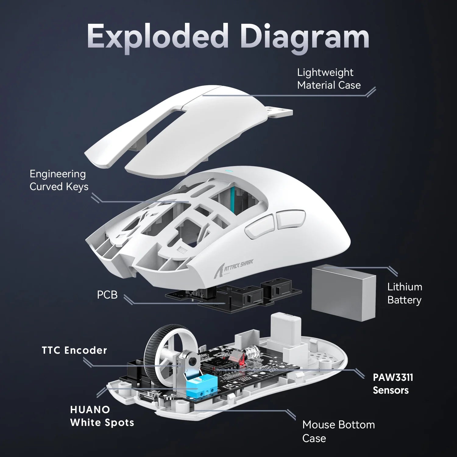 ATTACK SHARK™ R1/X11 UltraLight Wireless Gaming Mouse