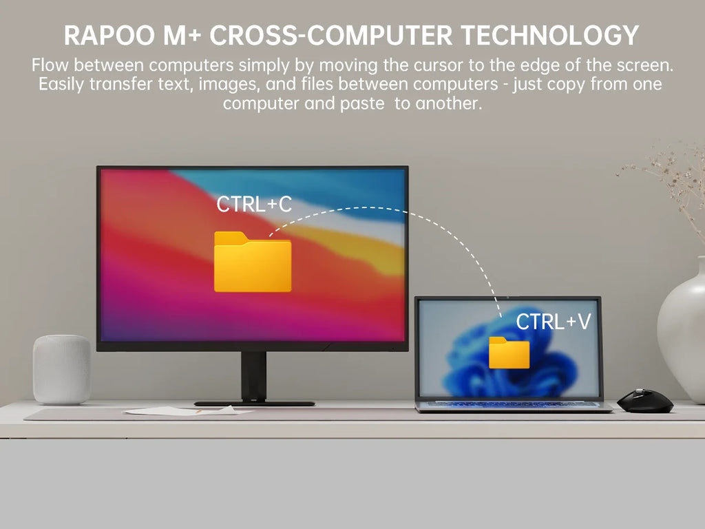 RAPOO™ MT760 Multi-Device Ergonomic Wireless Mouse