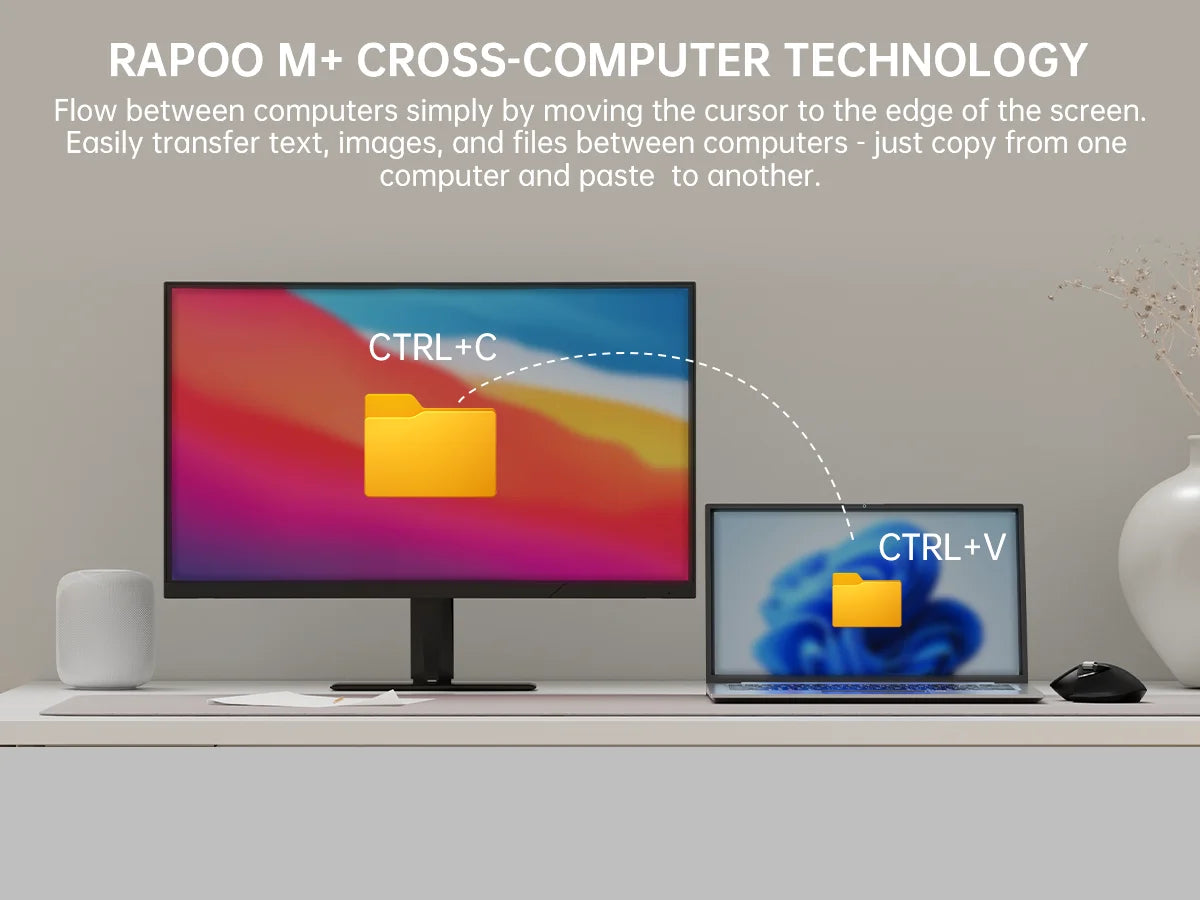 RAPOO™ MT760 Multi-Device Ergonomic Wireless Mouse