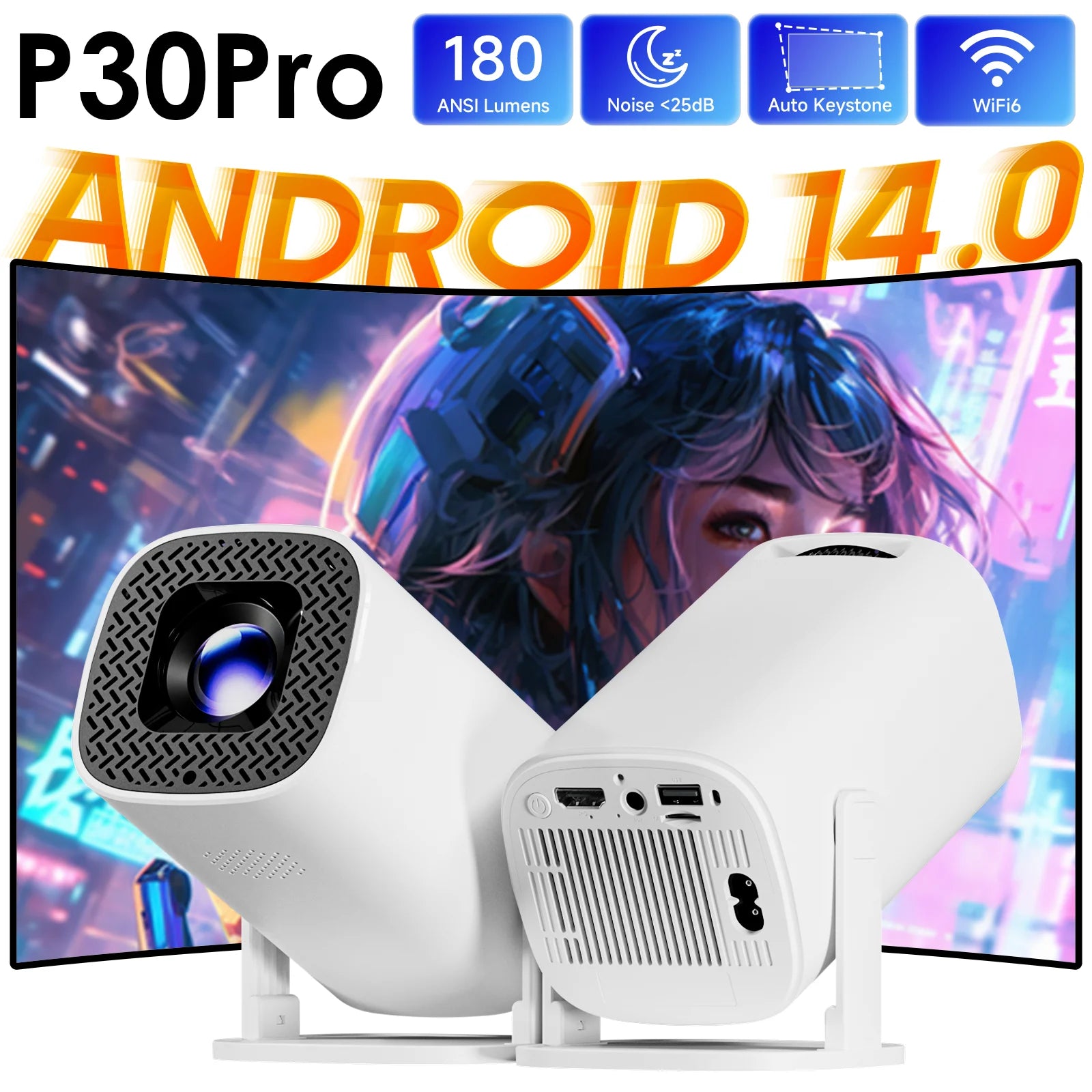 CINEMOVA™ P30 Pro Smart Mini Projector