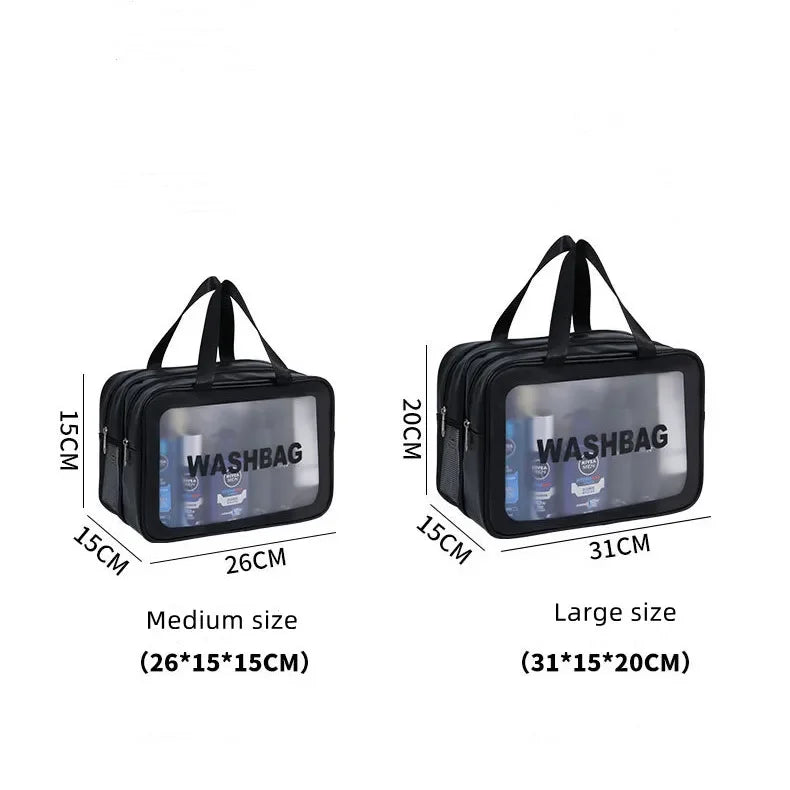 LUXORA™ ClearView Dry-Wet Makeup Travel Bag