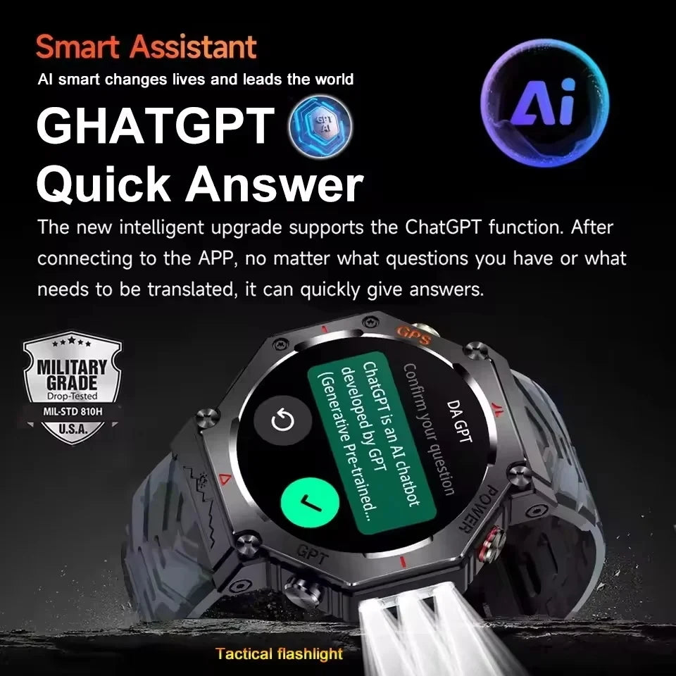 T-Rex 3 Ultra Military-Grade Smartwatch – GPS, 10ATM Waterproof, Compass & Altimeter, AMOLED HD Call