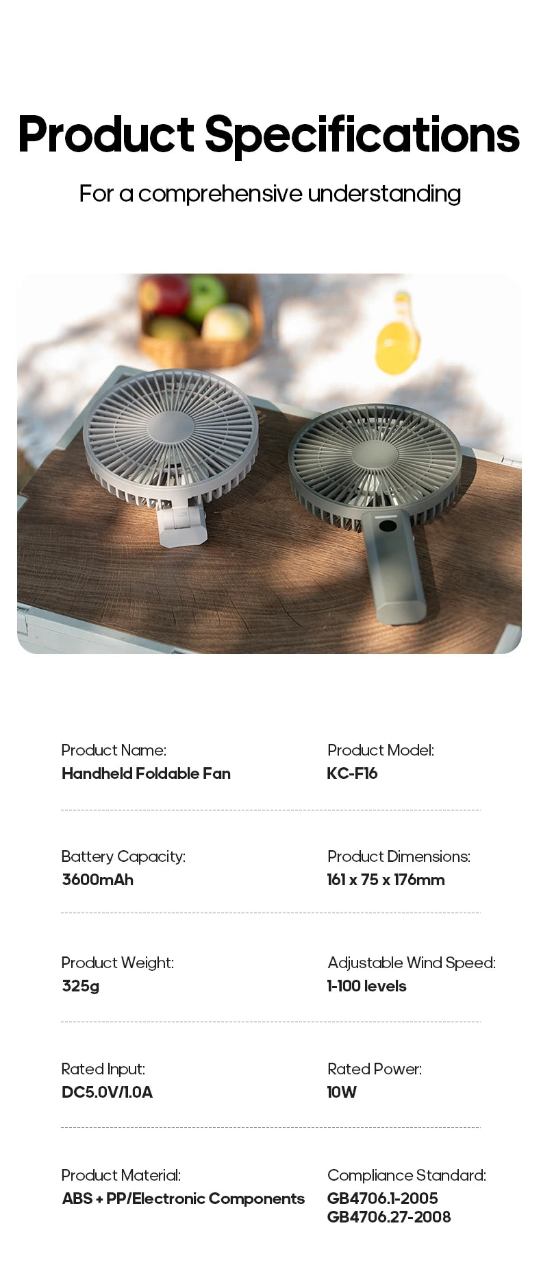 ZENOVA™ FlexBreeze Folding Portable Fan