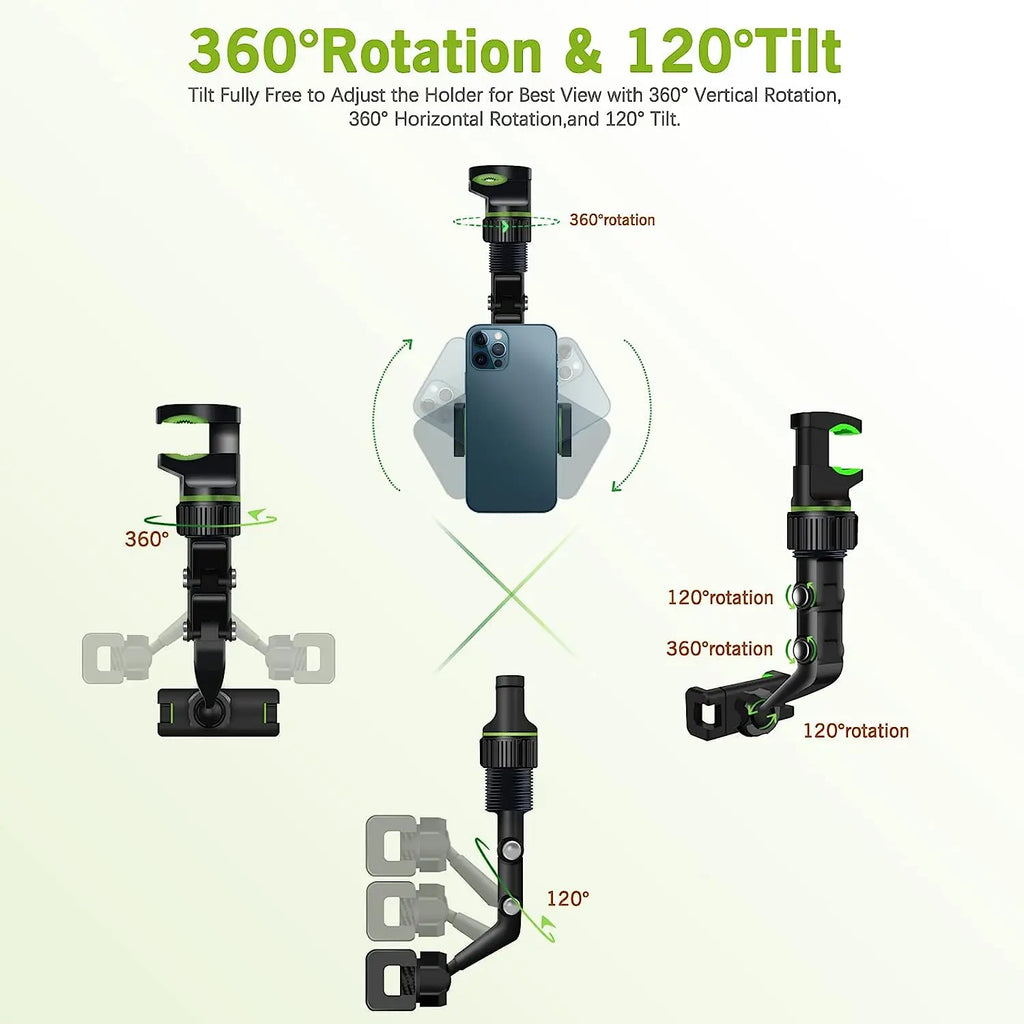 AURAVIEW™ 360 Rearview Mirror Phone Mount