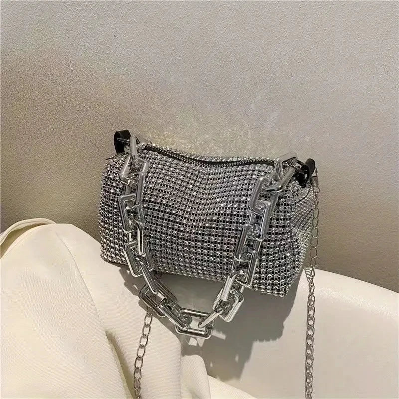 LUXEORA™ CrystalGlow Rhinestone Bucket Bag