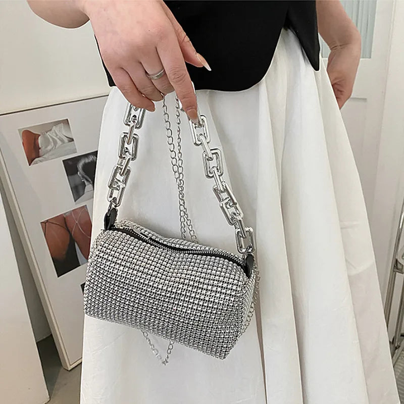 LUXEORA™ CrystalGlow Rhinestone Bucket Bag