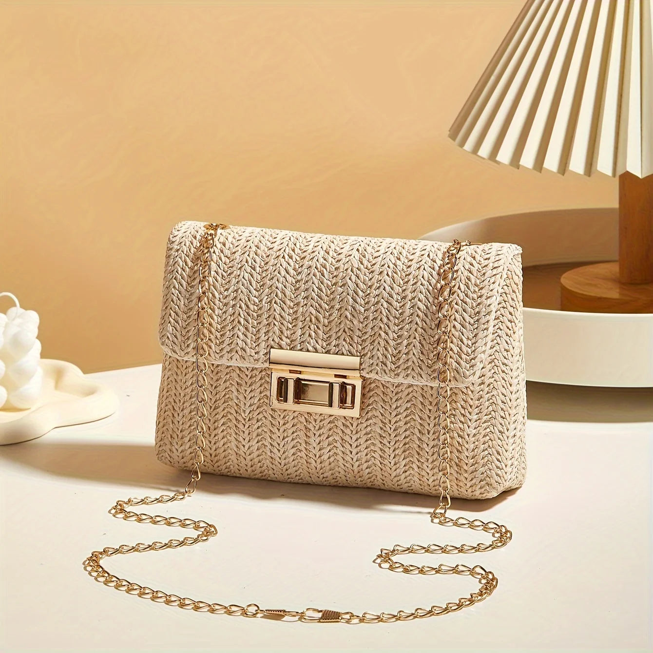 SOLÉVIA™ Handwoven Straw Shoulder Crossbody Bag