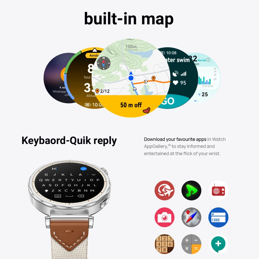 HUAWEI Watch GT 5 / GT5 Pro Smartwatch – Built-in Map, Message Replay, iOS & Android