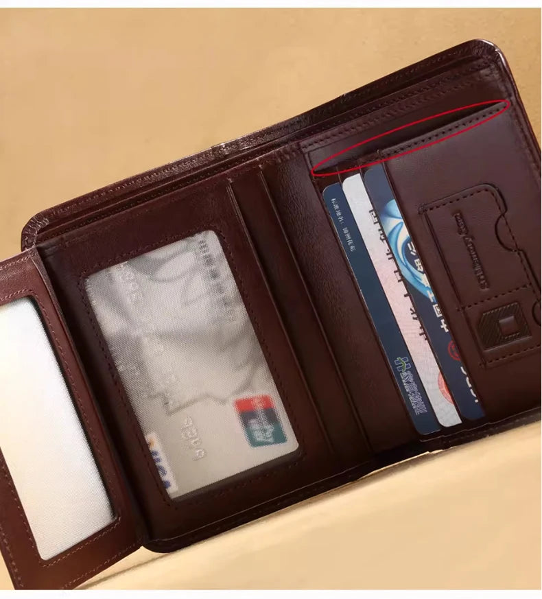 MANBANG™ Classic Genuine Leather Slim Wallet for Men