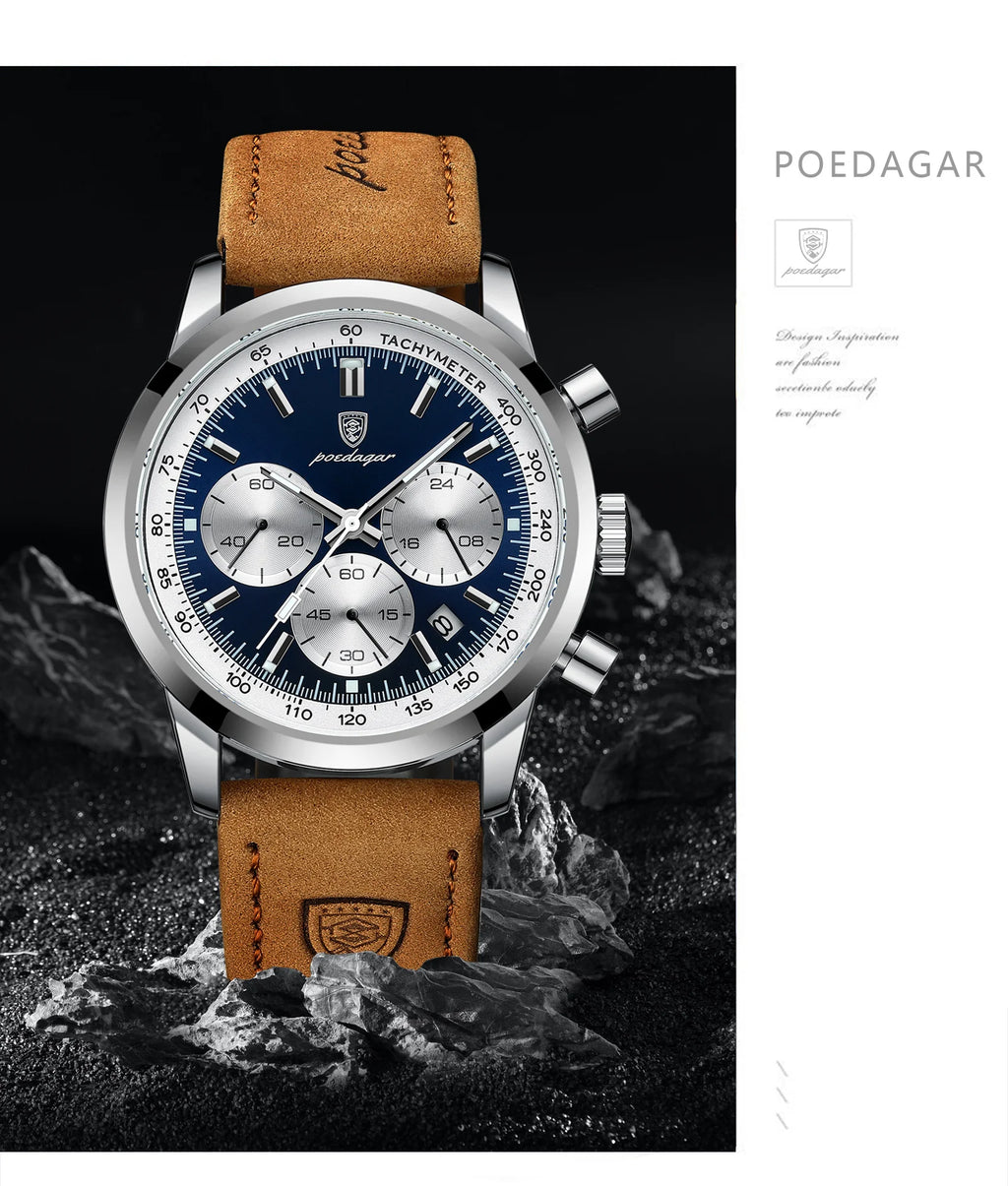 POEDAGAR™ Advanced Business Luxury Leather Men’s Watch