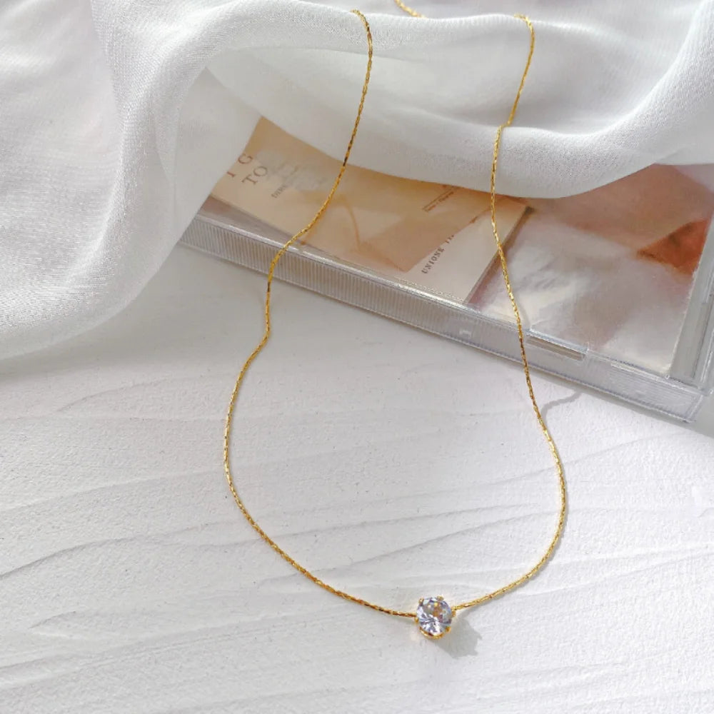 LUNAVÉRA™ Gold Plated Zircon Charm Necklace