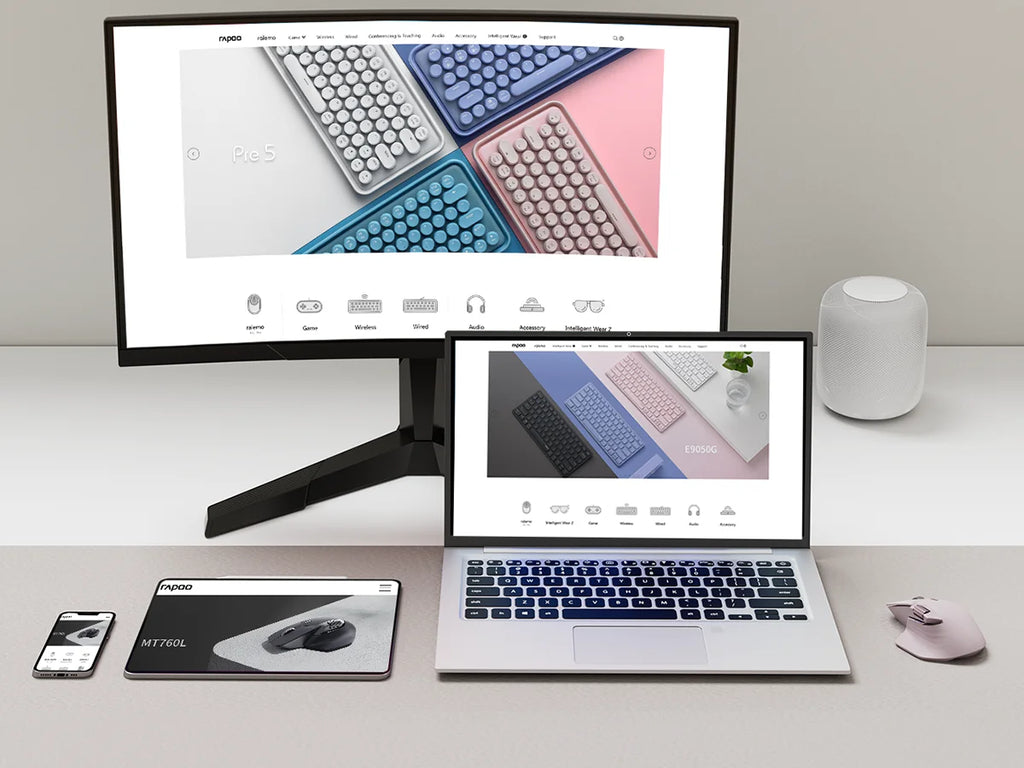 RAPOO™ MT760 Multi-Device Ergonomic Wireless Mouse