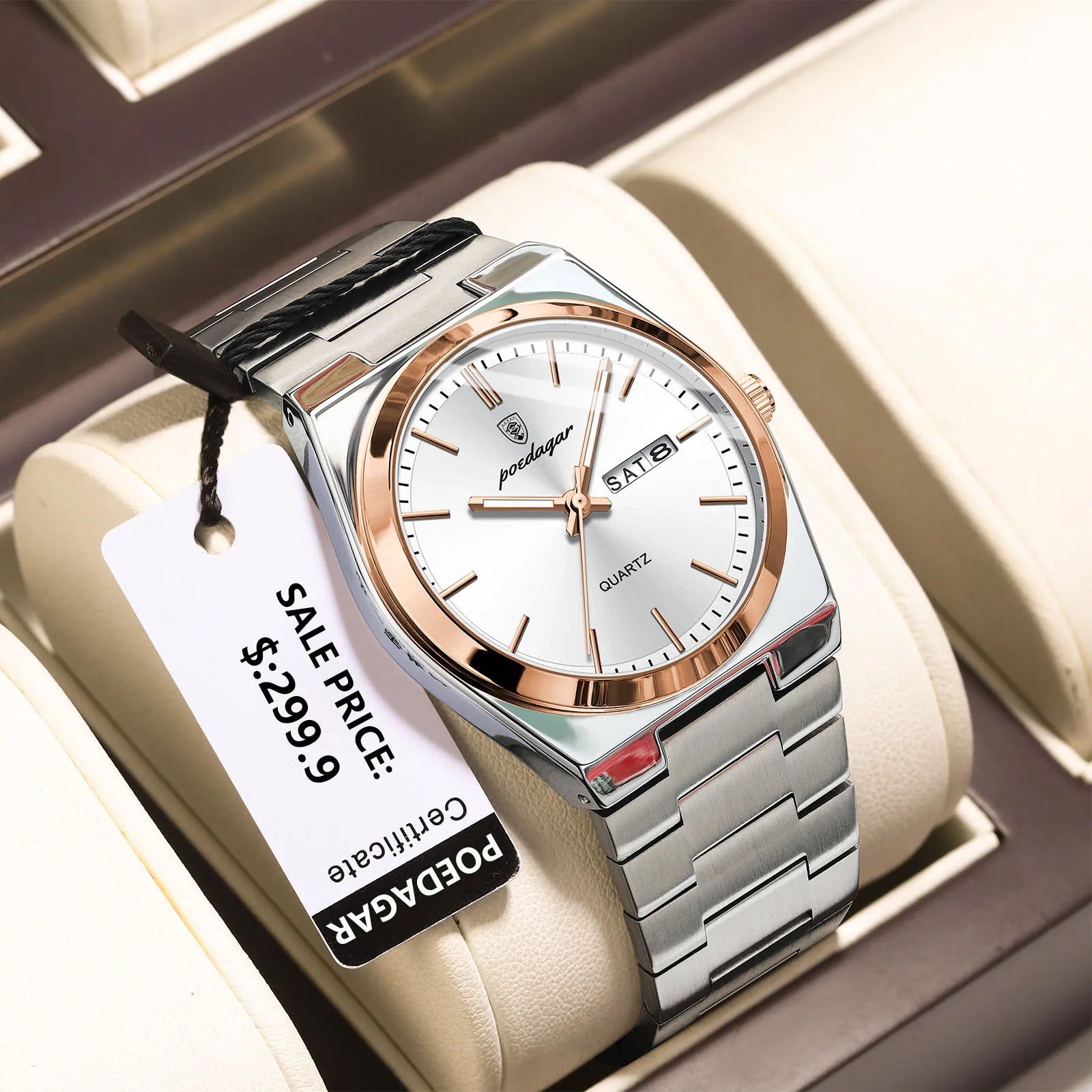 POEDAGAR™ Luxury Stainless Steel Quartz Luminous Men’s Watch