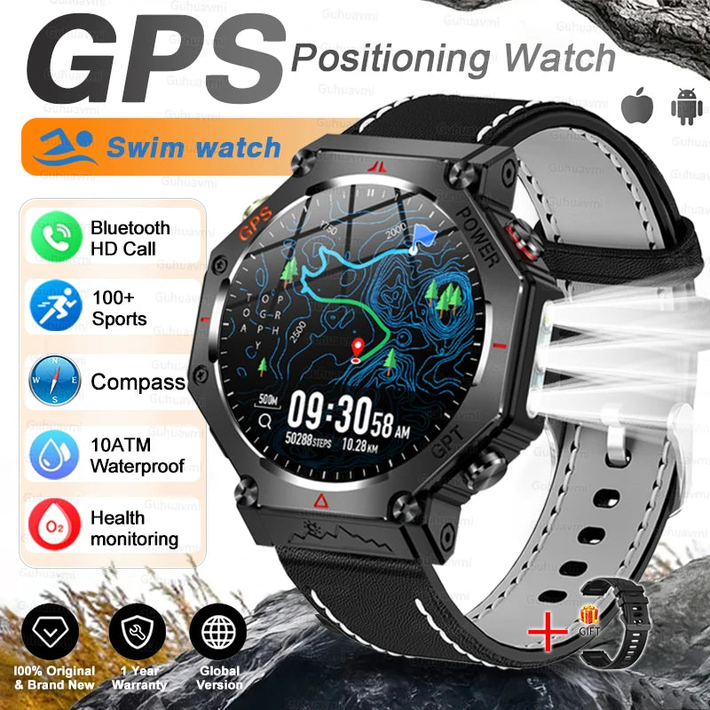 T-Rex 3 Ultra Military-Grade Smartwatch – GPS, 10ATM Waterproof, Compass & Altimeter, AMOLED HD Call