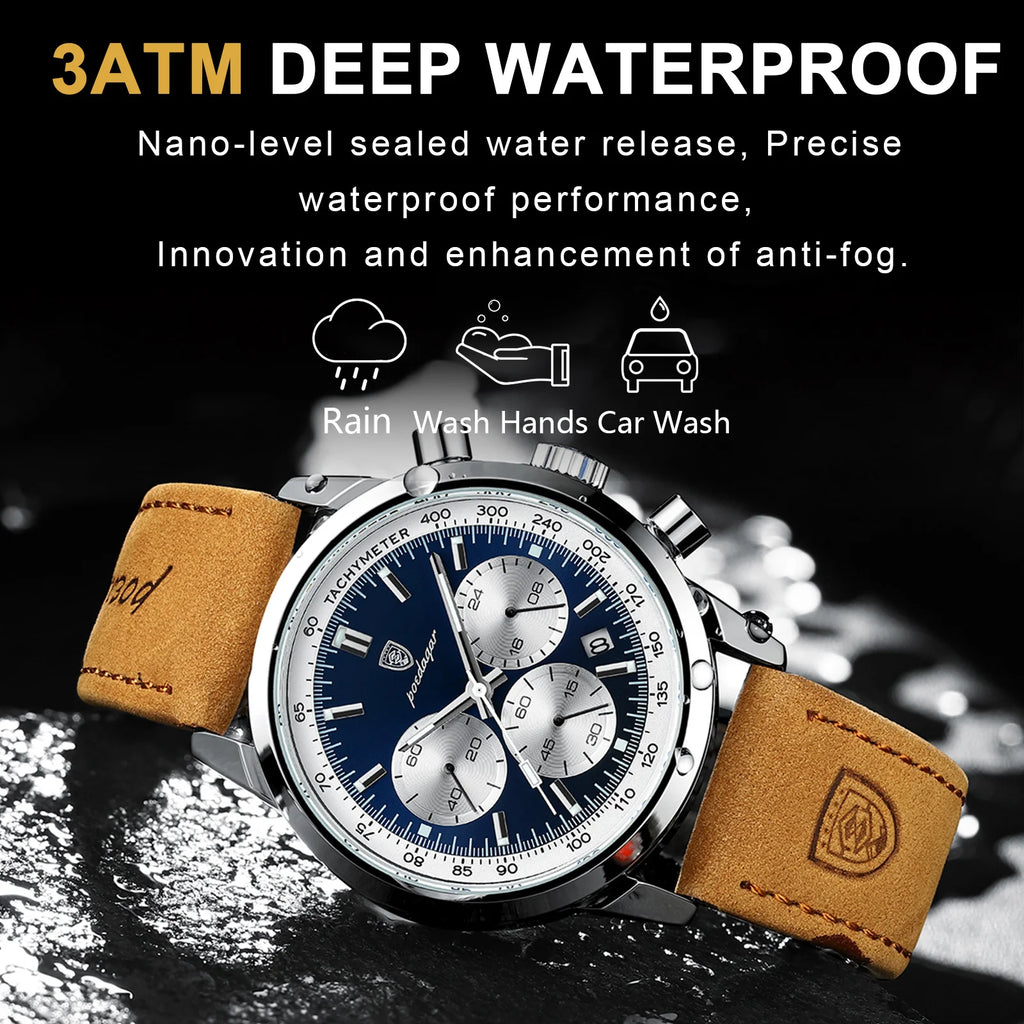 POEDAGAR™ Advanced Business Luxury Leather Men’s Watch