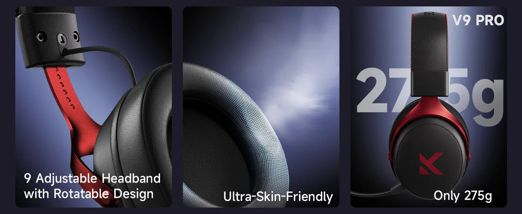 MCHOSE V9 Pro Wireless Gaming Headset – 7.1 Surround, Noise-Canceling Mic, Low Latency, Lightweight for PS5, PC & Switch