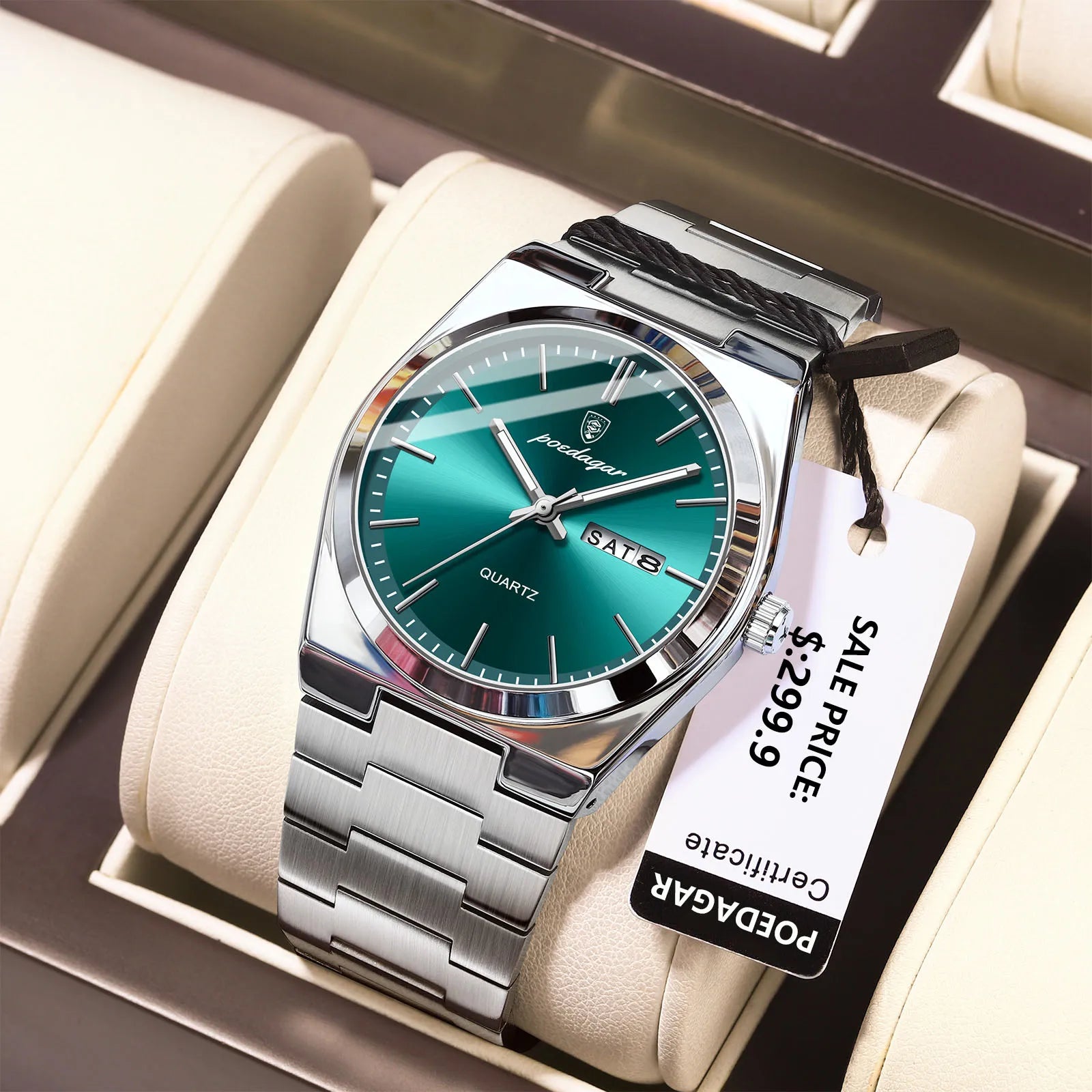 POEDAGAR™ Luxury Stainless Steel Quartz Luminous Men’s Watch