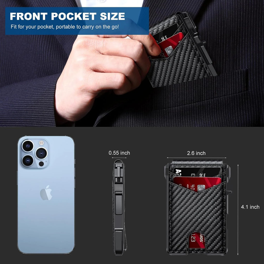AURION™ RFID Slim Pop-Up Card Holder Wallet for Men