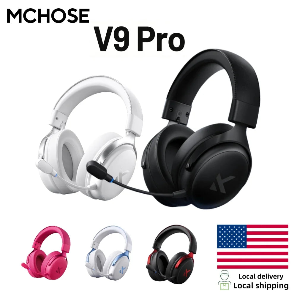 MCHOSE V9 Pro Wireless Gaming Headset – 7.1 Surround, Noise-Canceling Mic, Low Latency, Lightweight for PS5, PC & Switch