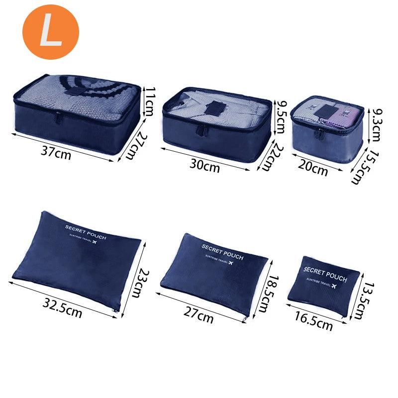 TRAVORA™ 6-Piece Travel Packing Organizer Set