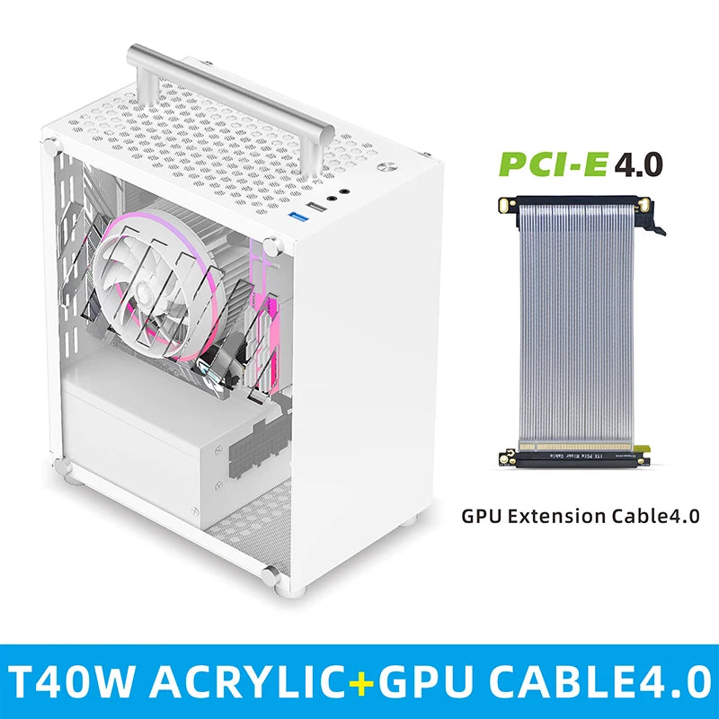 METALFISH™ T40 Mini ITX 7L Compact Gaming Case