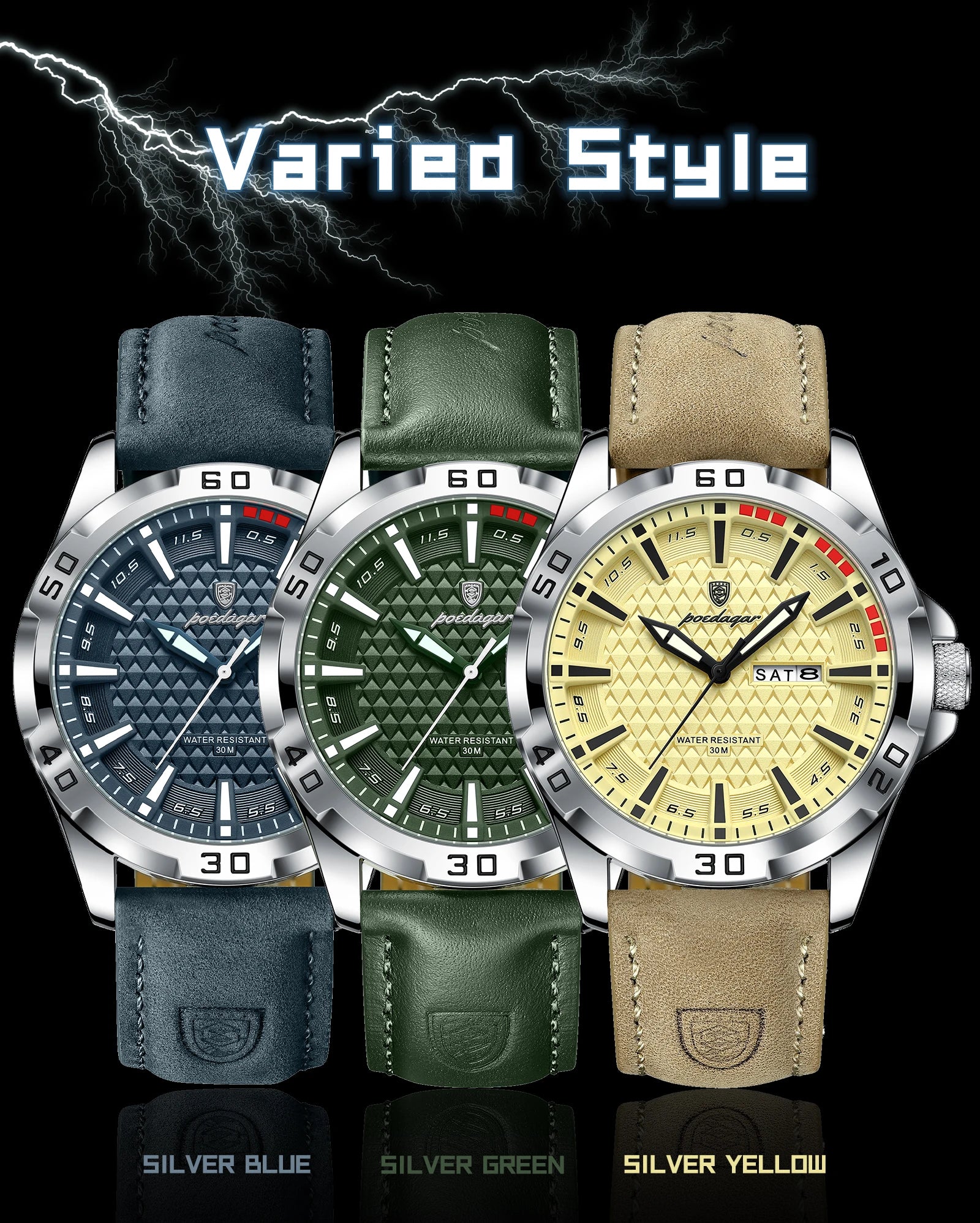 POEDAGAR™ Original Luxury Quartz Sport Leather Men’s Watch