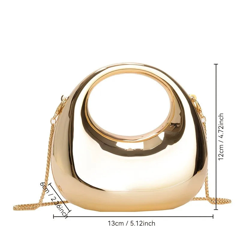 VELURE™ GoldGlow Acrylic Evening Clutch Bag
