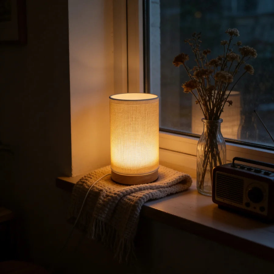 NOCTERA™ Minimalist Wood Grid LED Table Lamp