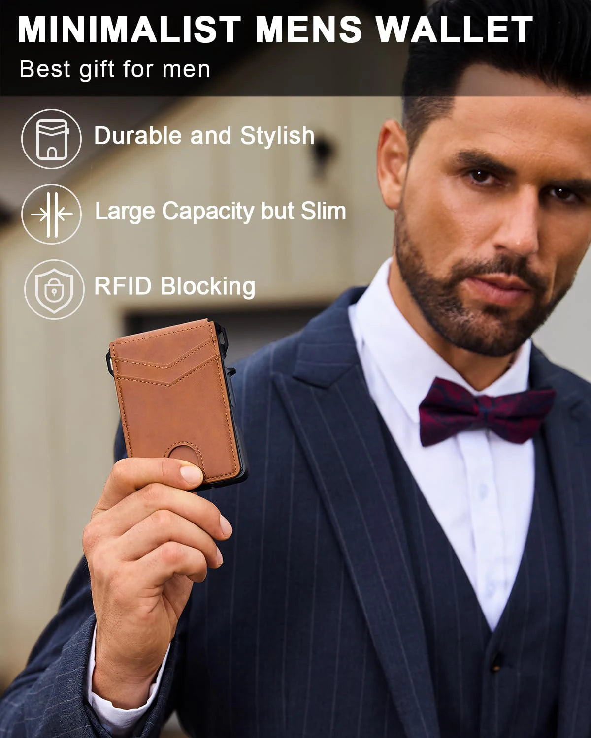 AURION™ RFID Slim Pop-Up Card Holder Wallet for Men