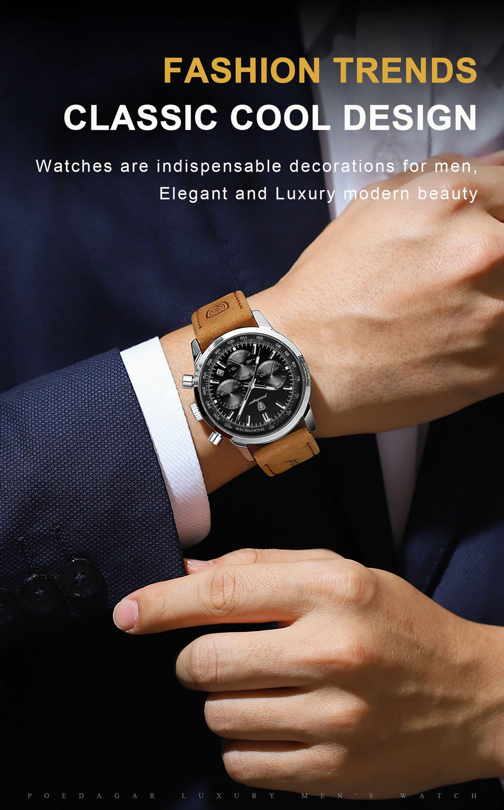 POEDAGAR™ Advanced Business Luxury Leather Men’s Watch
