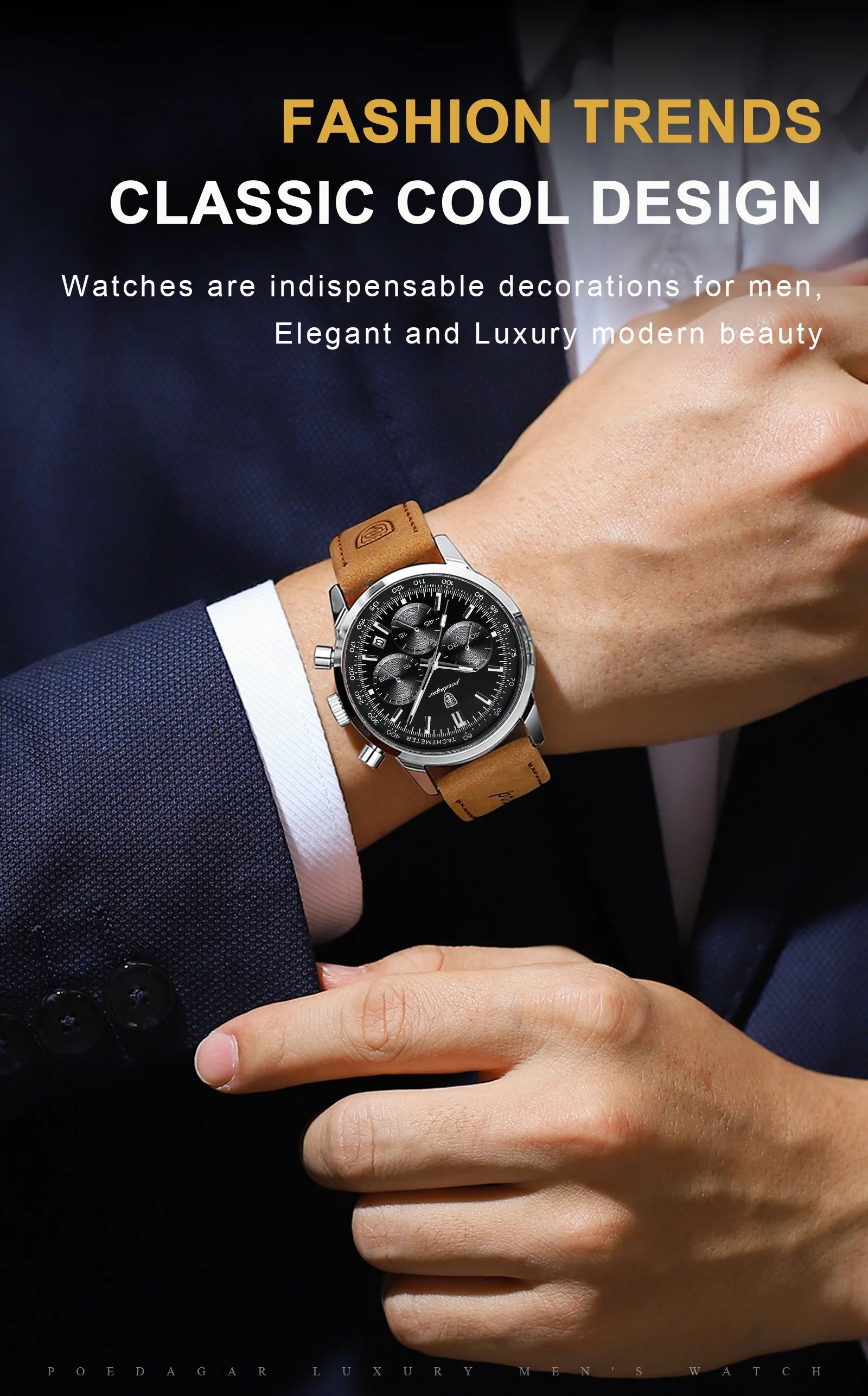 POEDAGAR™ Advanced Business Luxury Leather Men’s Watch