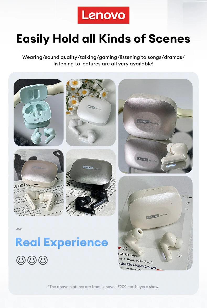 LENOVO™ LE209 Wireless Bluetooth HD Call Gaming Earphones