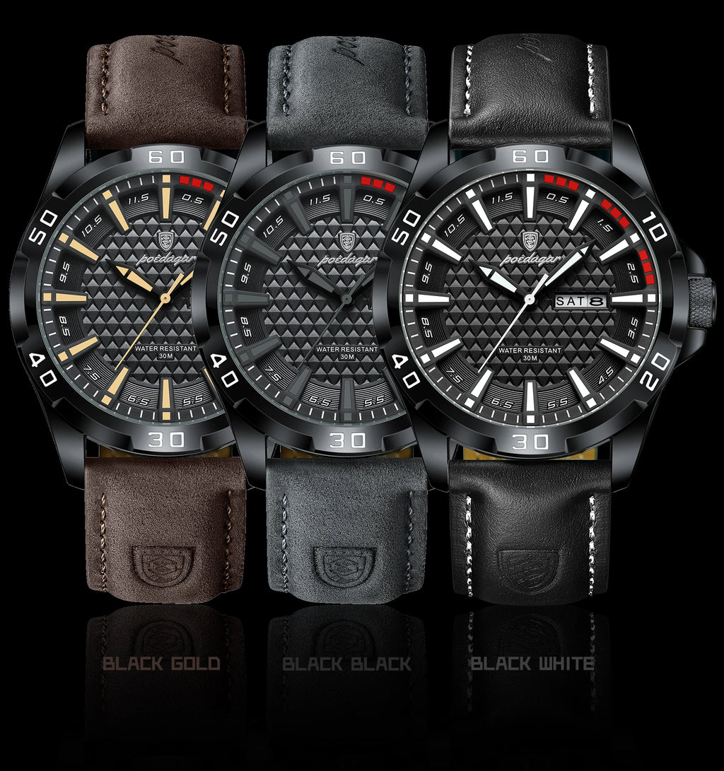 POEDAGAR™ Original Luxury Quartz Sport Leather Men’s Watch