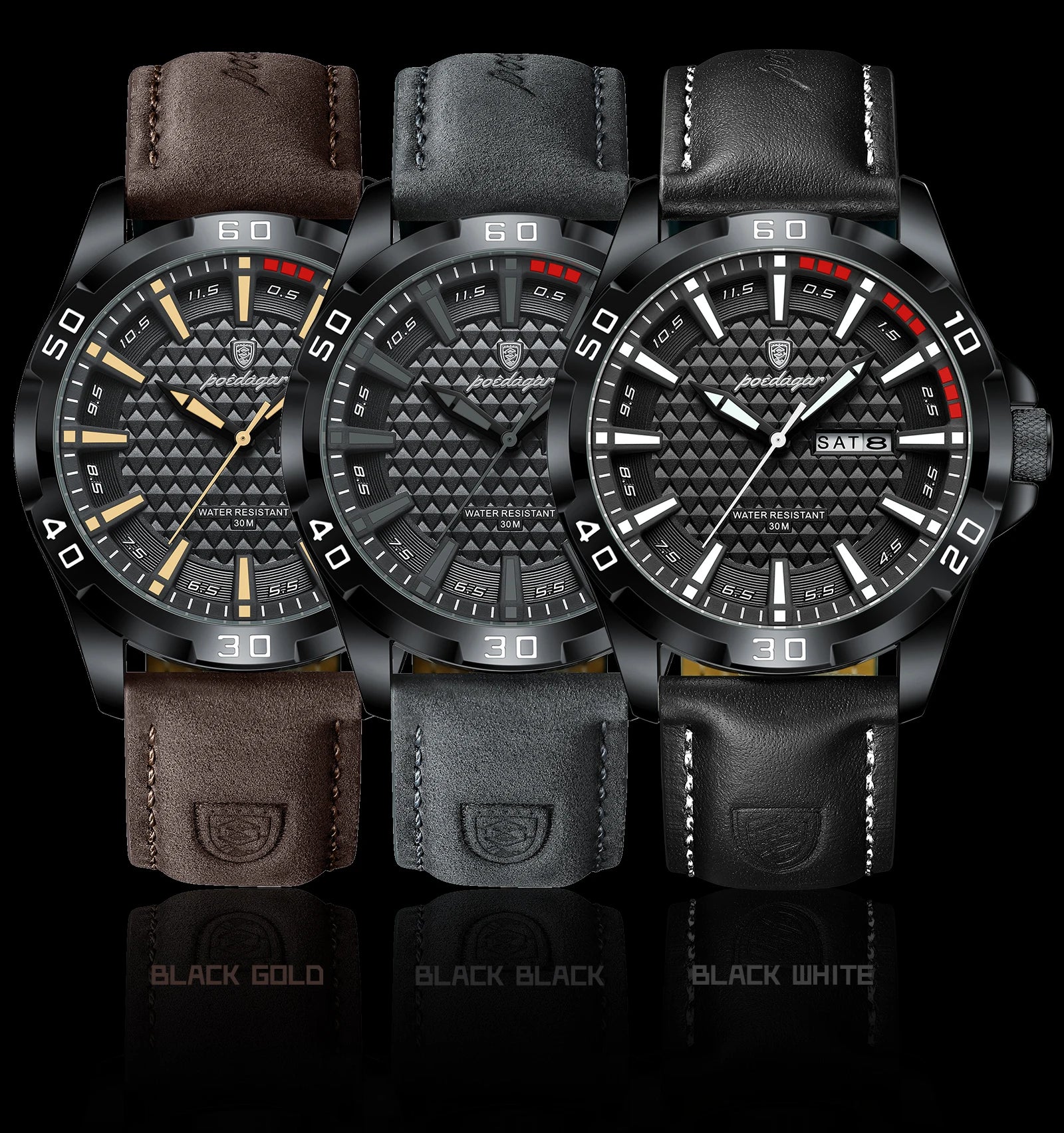 POEDAGAR™ Original Luxury Quartz Sport Leather Men’s Watch