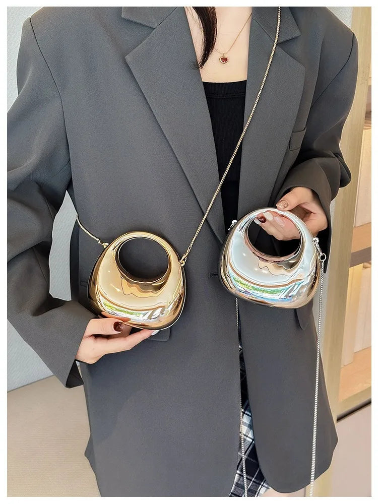 VELURE™ GoldGlow Acrylic Evening Clutch Bag