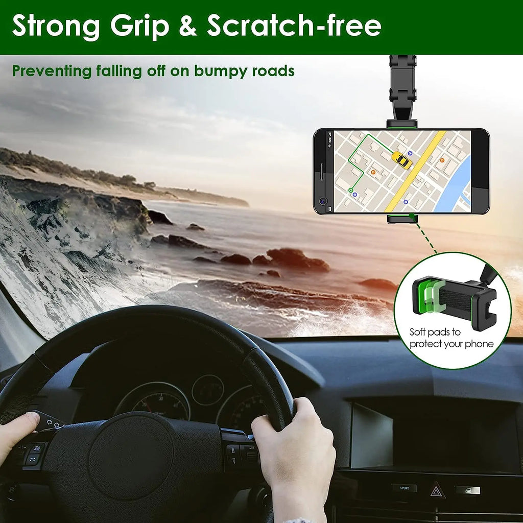 AURAVIEW™ 360 Rearview Mirror Phone Mount
