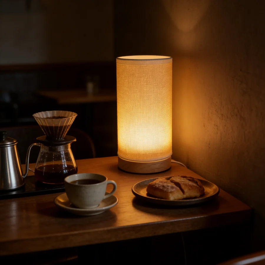 NOCTERA™ Minimalist Wood Grid LED Table Lamp