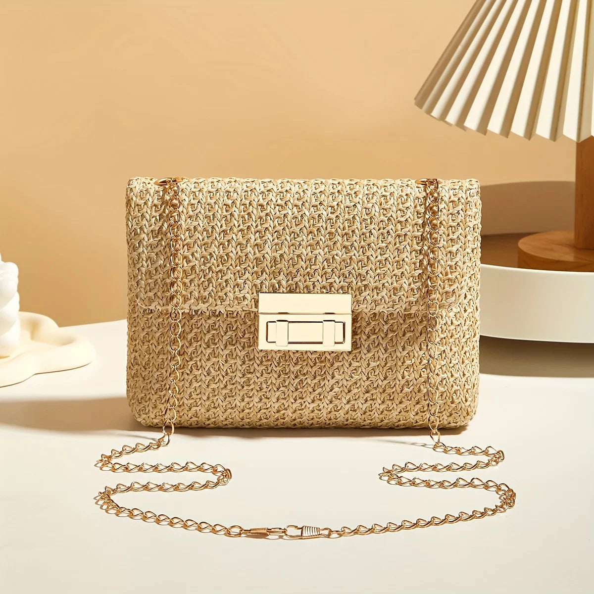 SOLÉVIA™ Handwoven Straw Shoulder Crossbody Bag