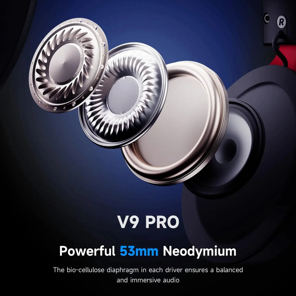 MCHOSE V9 Pro Wireless Gaming Headset – 7.1 Surround, Noise-Canceling Mic, Low Latency, Lightweight for PS5, PC & Switch