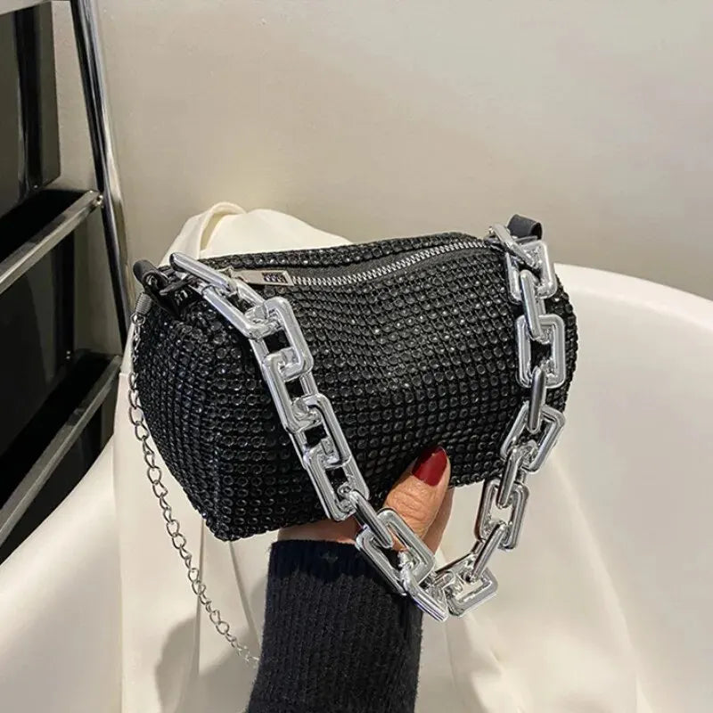 LUXEORA™ CrystalGlow Rhinestone Bucket Bag