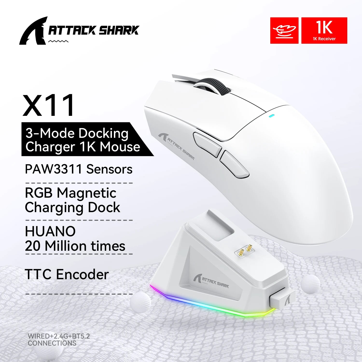 ATTACK SHARK™ R1/X11 UltraLight Wireless Gaming Mouse