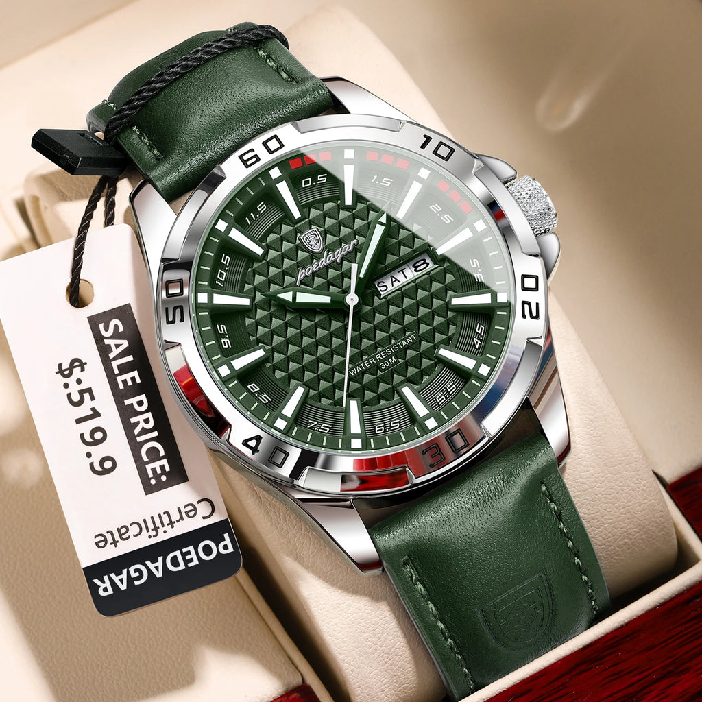 POEDAGAR™ Original Luxury Quartz Sport Leather Men’s Watch