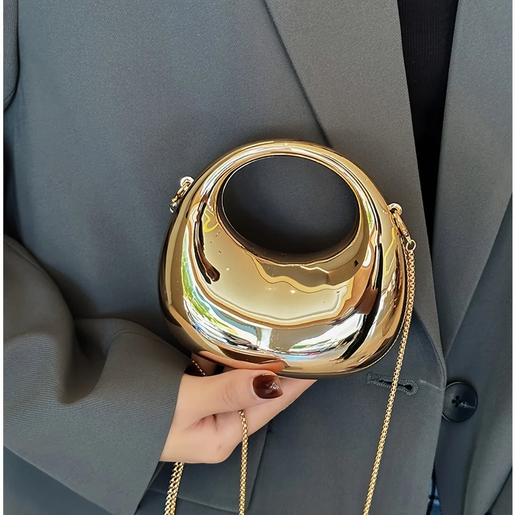 VELURE™ GoldGlow Acrylic Evening Clutch Bag