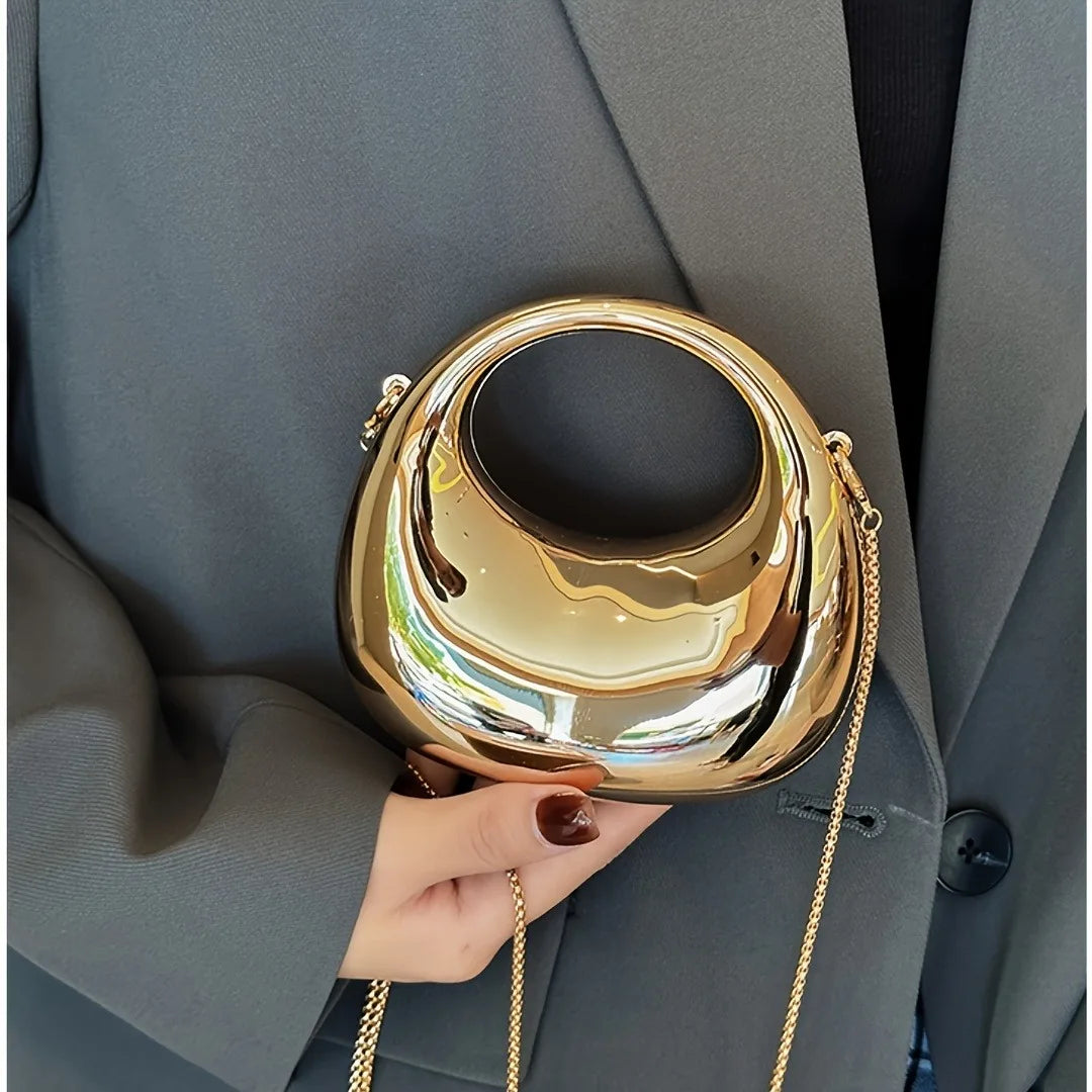 VELURE™ GoldGlow Acrylic Evening Clutch Bag