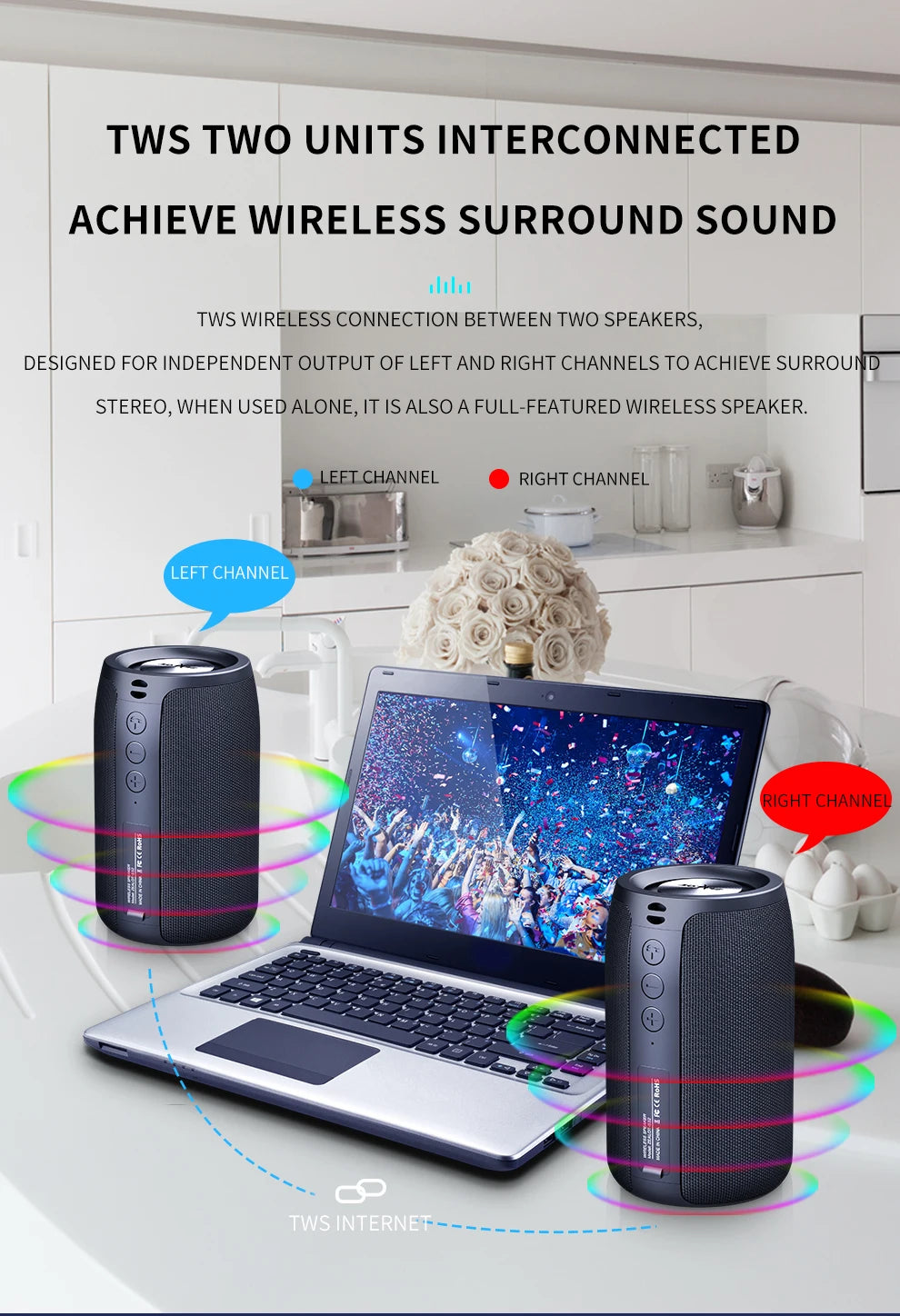 ZEALOT™ S32 Outdoor BassPulse Wireless Speaker