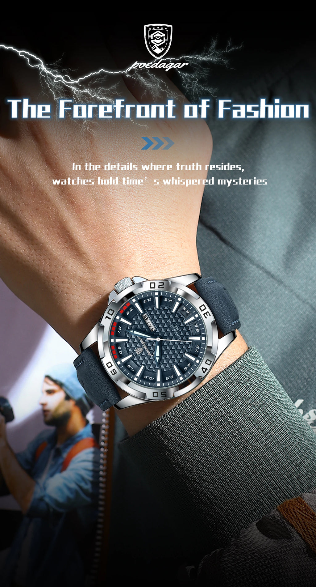 POEDAGAR™ Original Luxury Quartz Sport Leather Men’s Watch