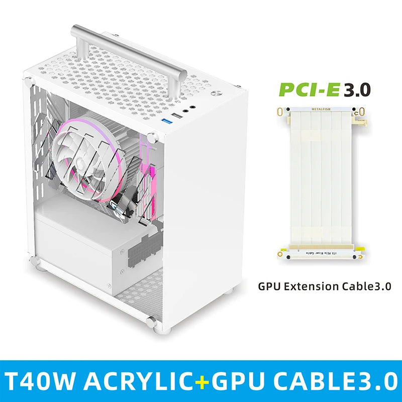 METALFISH™ T40 Mini ITX 7L Compact Gaming Case